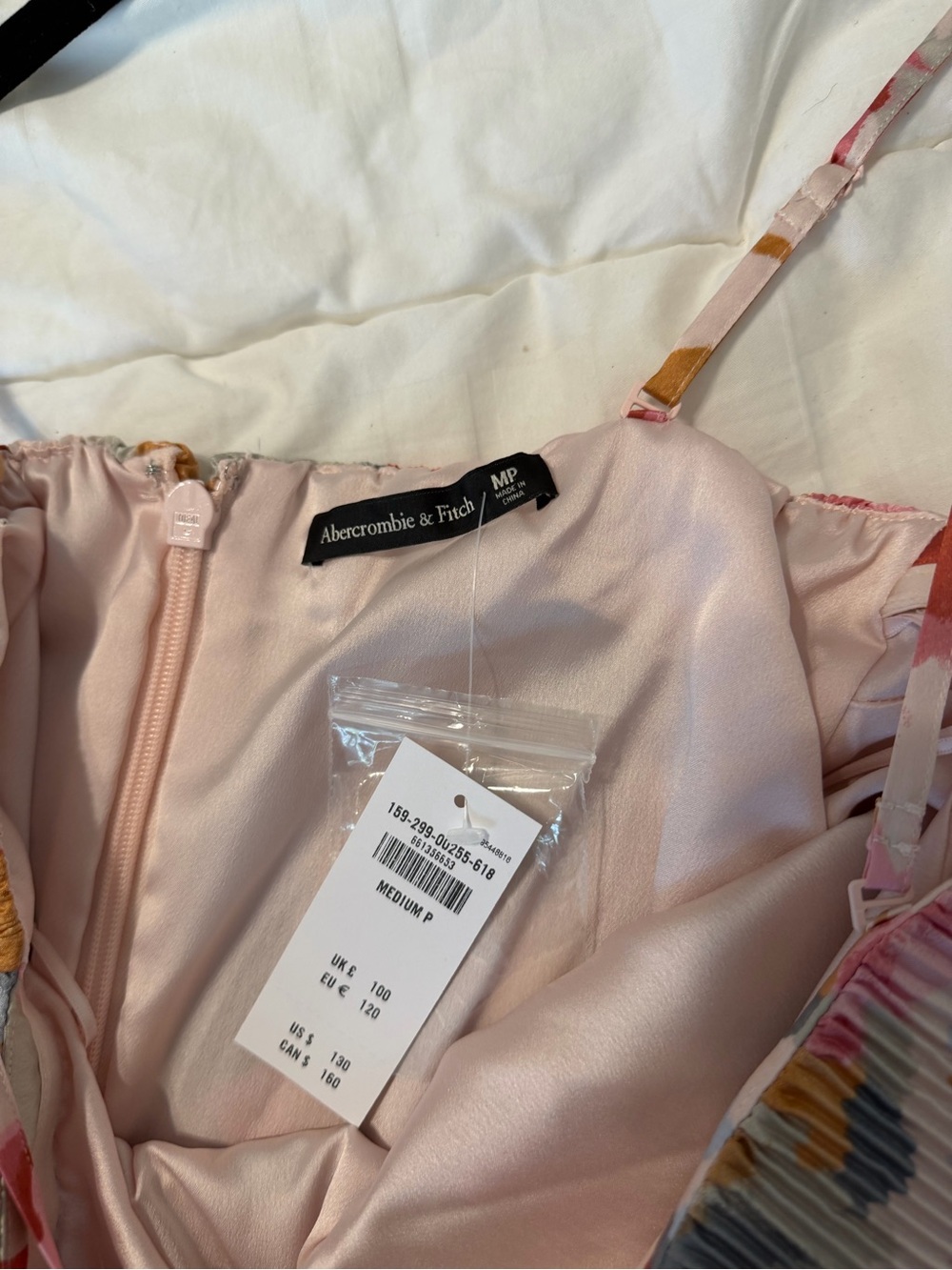 NWT Abercrombie & Fitch Giselle Pink Multi Floral Pleated Midi Dress - Picture 6 of 6